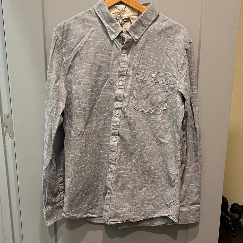 Vans Light Blue & White Casual Button-Down Shirt